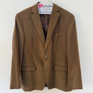 Lauren Ralph Lauren Brown Corduroy Blazer Sport Coat 42 Elbow Patches Fox Lining